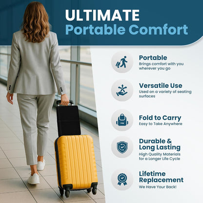ComfiLife Ergo-Gel Airplane Seat Cushion – Travel Seat Cushion – Compact, Foldable, Portable Comfort
