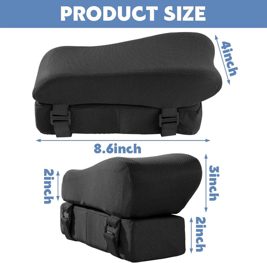 Gel Ergonomic Office Chair Arm Pads, Set of 2 Height Adjustable Arm Pads for Elbows Forearms Pressure Relief, Office Chair Cushion (Black)