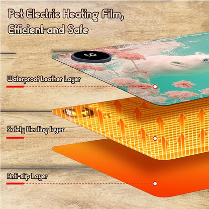 Heated Desk Pad Heated Large Mouse Pad, Electric Quickly Warm Desk Mat with 3 Levels Heating 3 Hours Auto Shut-Off, 31.5" x 13" Warm Gaming Mousepad Hand Foot Warmer, Baby Elephant