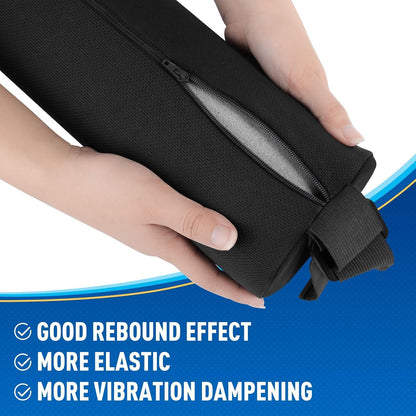 CushZone Lumbar Roll Support Pillow, Memory Foam Back Cushion, Black
