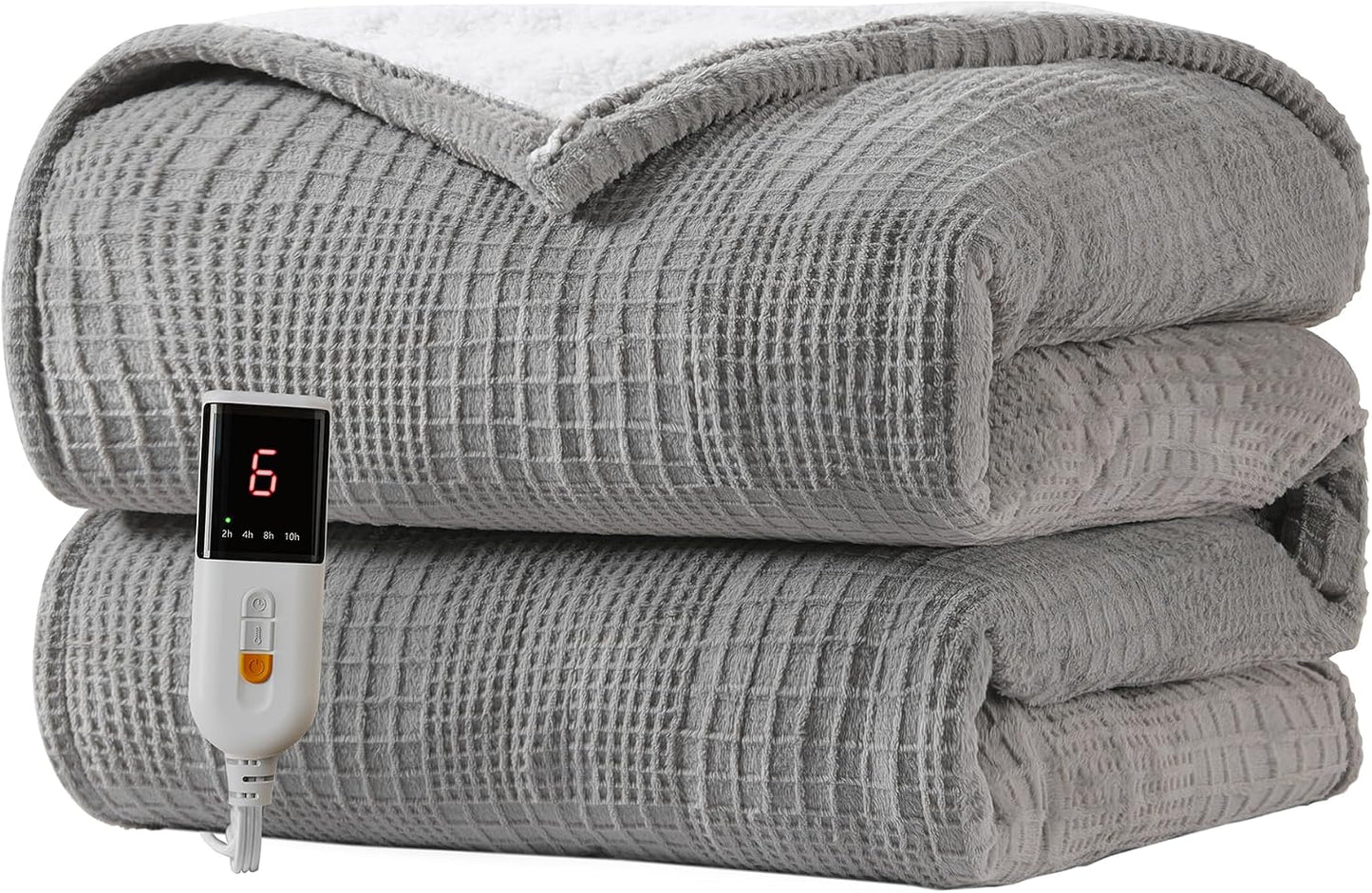 Texciting Heated Blanket 50X60,Soft Electric Blanket,ETL Certified,Grey | Heating Levels,Auto-Off Function,Heated Throw Blanket for Bed,Machine Washable,Gifts for Woman