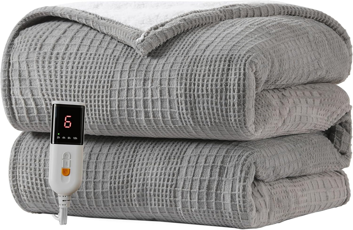 Texciting Heated Blanket 50"X60",Soft Electric Blanket,ETL Certified,Grey