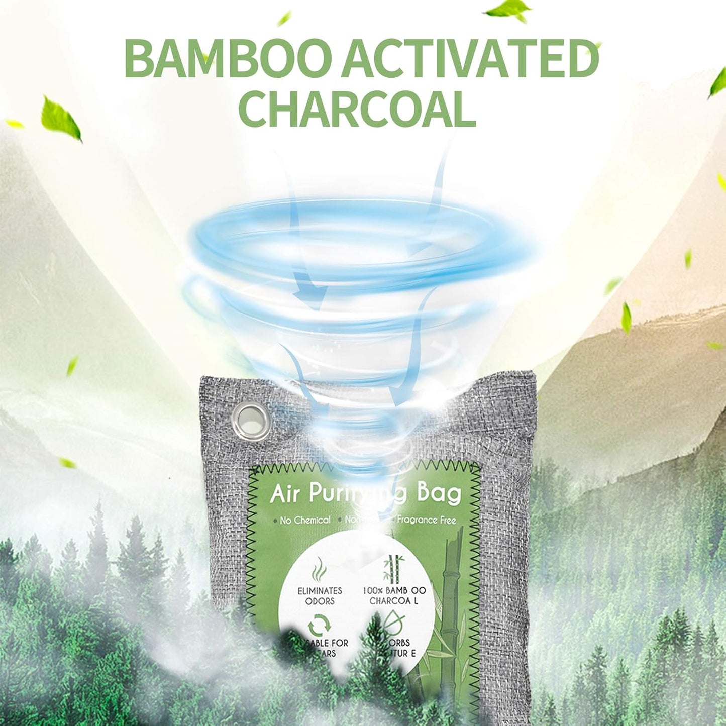 Bamboo Charcoal Air Purifying Bag, Activated Charcoal Odor Absorber | 12 Pack Natural Odor Eliminators For Home, Car, Closet, Basement, Pet, Shoe Deodorizer for Strong Odors (6x50g, 6x150g)