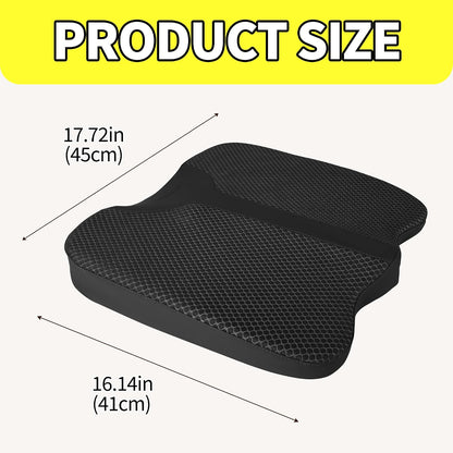 Car Seat Cushion - Comfort Memory Foam Seat Cushion for Car Seat Driver, Tailbone (Coccyx) Pain Relief, Car Seat Cushions for Driving (Gray)