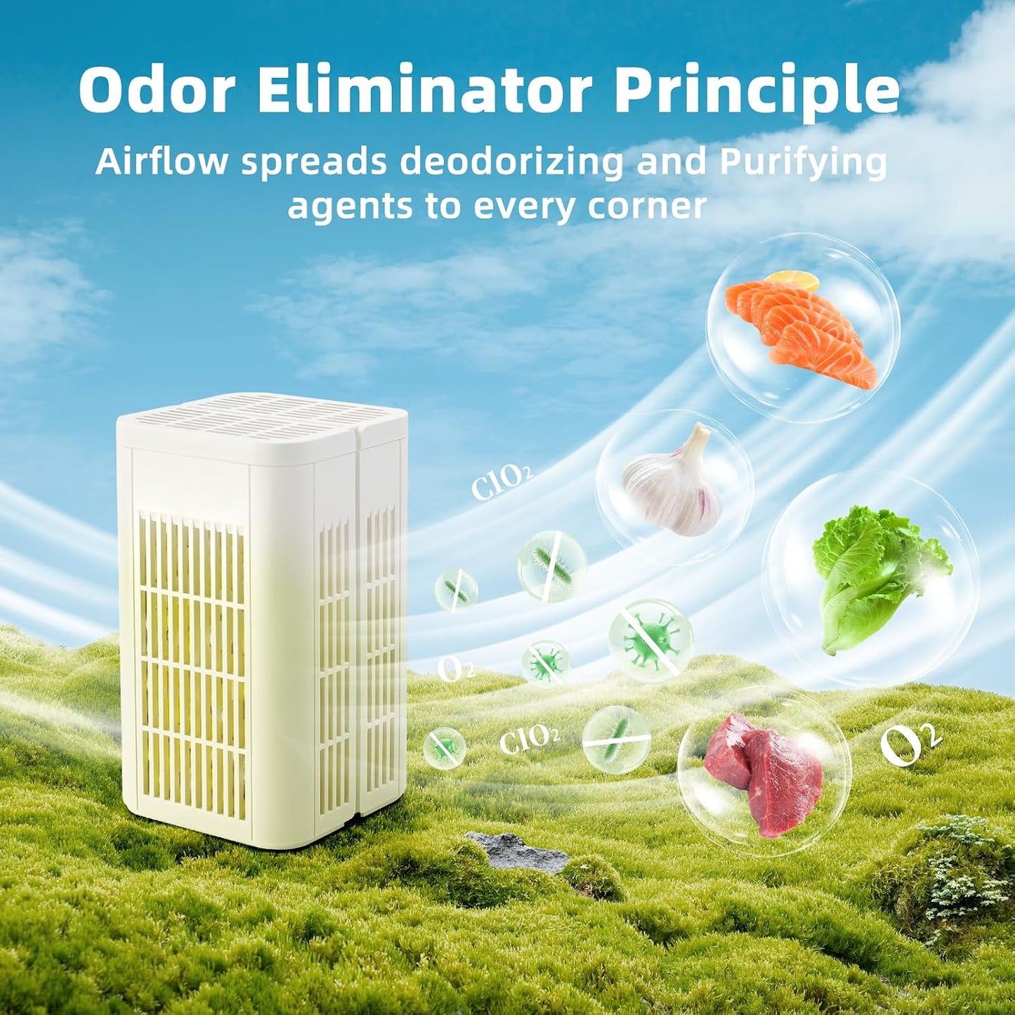 Strongest Refrigerator Deodorizer Odor Eliminator - 24h Fast Odor Removal, 12Months Long-Lasting Freshness, 1 pack