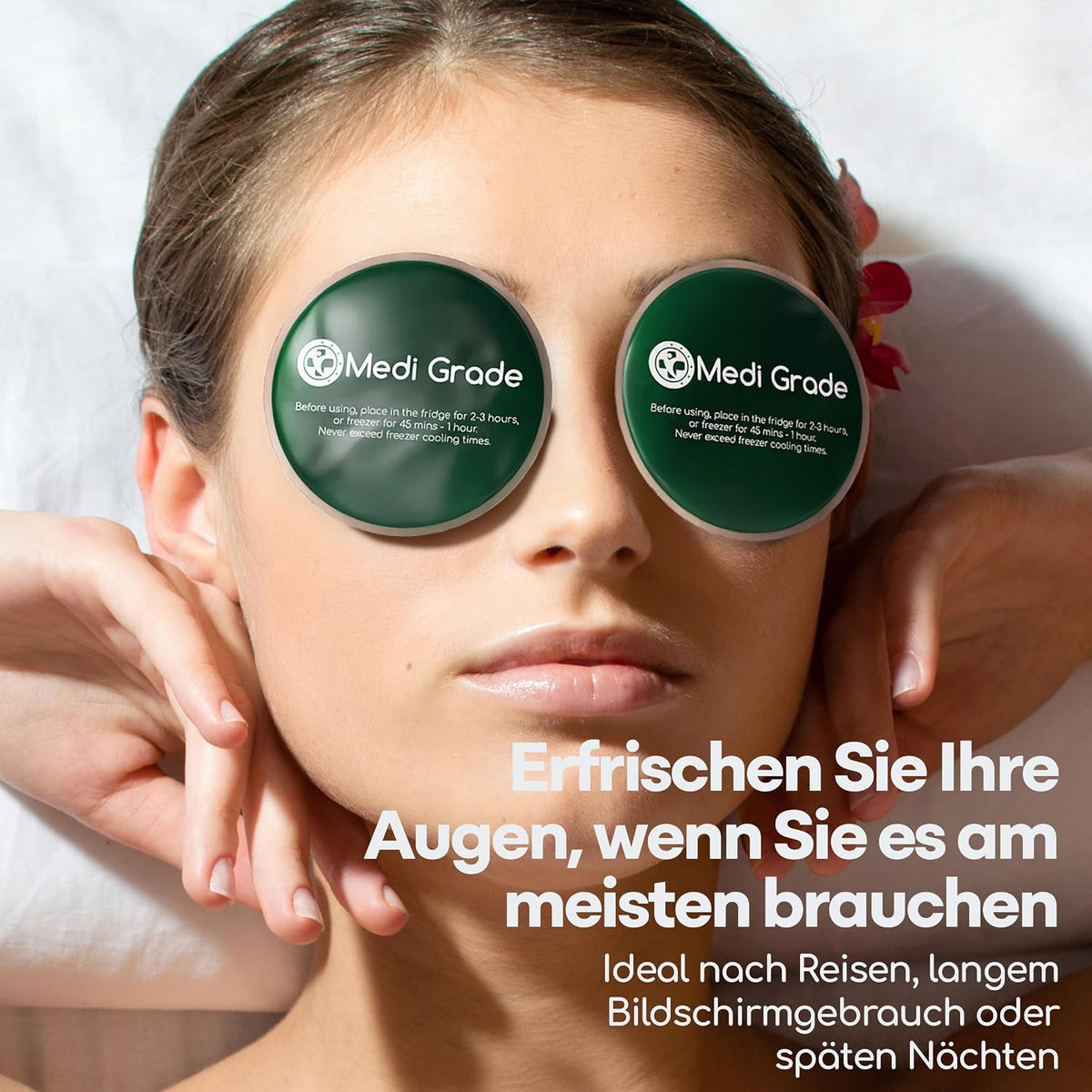 Medi Grade Cooling Eye Mask for Dark Circles and Puffiness, 2 Gel Eye Pads