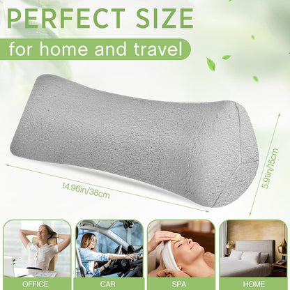 DoubleFill 2 Pcs Buckwheat Neck Pillow Adjustable, Gray, Plush