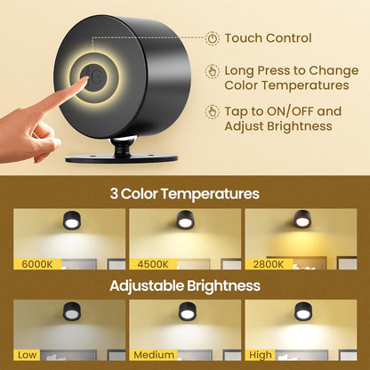 Wall Mounted Lamp, Battery Operated Wall Lights, Wood