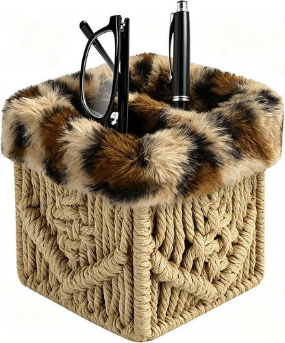 Plush Lined Glasses Eyeglass Holder Stand for Nightstand | Anti-scratch Glasses Stand Case,Cotton Rope Eyeglasses Holder, Storage Organizer for Office Desk