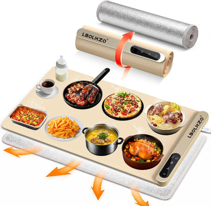 Warming Mat For Food Extra Large 36"x16" 580W Food Warming Mat Buffet Servers and Warmers,Chafing Dishes for Buffet 6 Temp 6 Hour,Roll Up Food Warmers for Parties Buffet Catering Gatherings