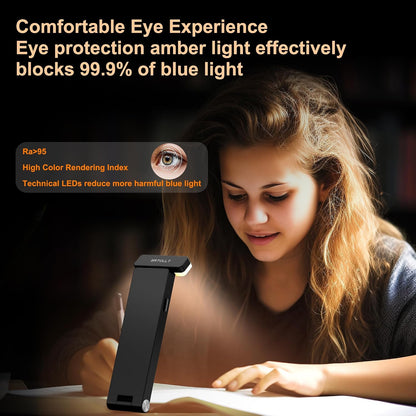 Book Lights, Rechargeable Reading Light in Bed, Smart Adjustable Reading Lights, Portable Bookmark Night Lamp, Built-in Battery & LCD Display, with Timer, Clock, Alarm, Date