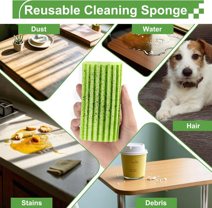 Jeymei Damp Clean Duster Sponge,4Pcs Grey Dust Sponge for Cleaning | Damp Dusting Sponge with Ridges,Baseboard Cleaning Tool,Reusable Wet Duster Sponge,Household Cleaning Sponges for Blinds