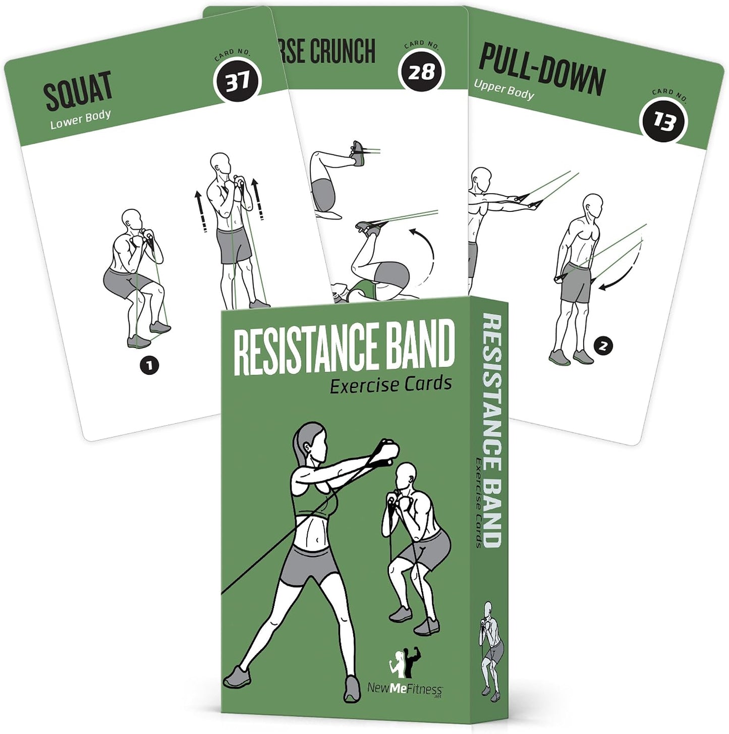 NewMe Fitness Pilates Workout Cards, Instructional Fitness Deck for Women & Men, Beginner Fitness Guide to Training Exercises at Home or Gym