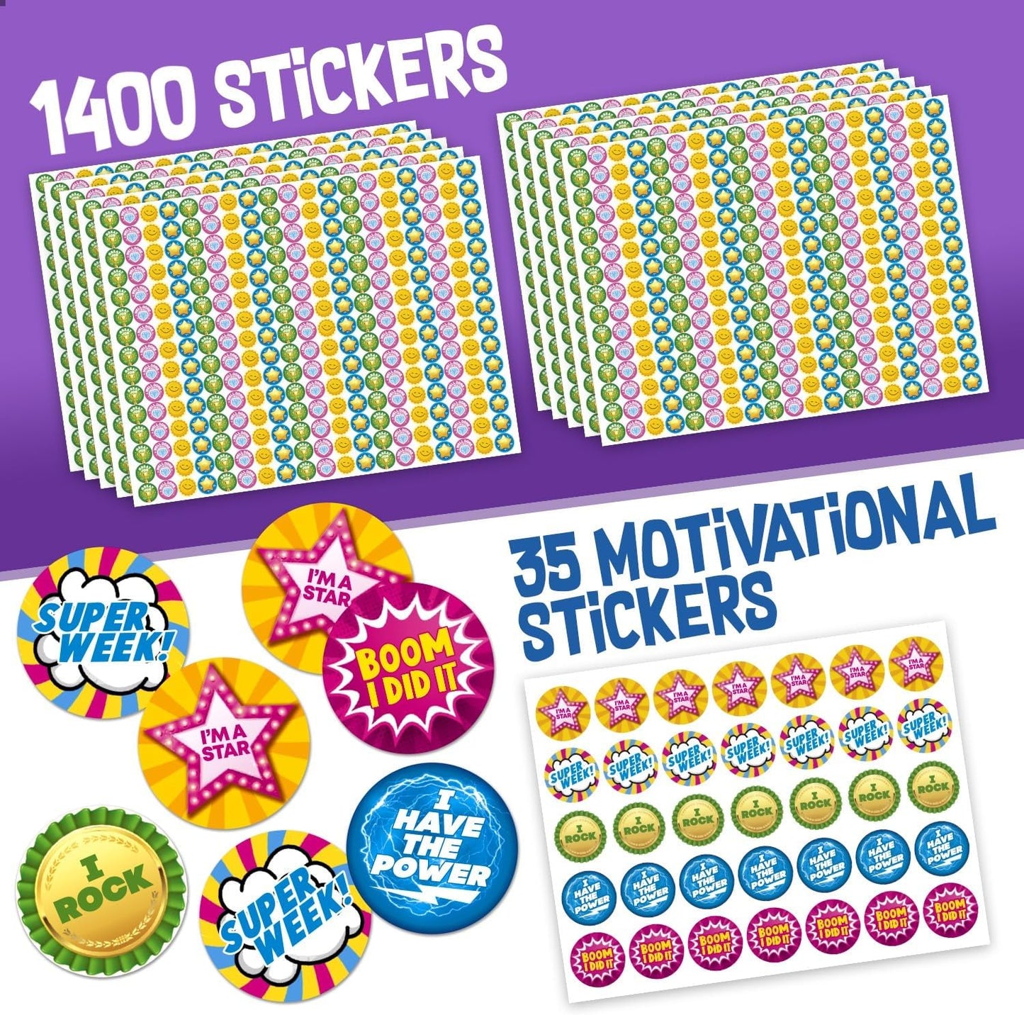 Behavior Reward Chart System - Pad with 26 Chore Charts for Kids, 2800 Stickers to Motivate Responsibility & Good Habits