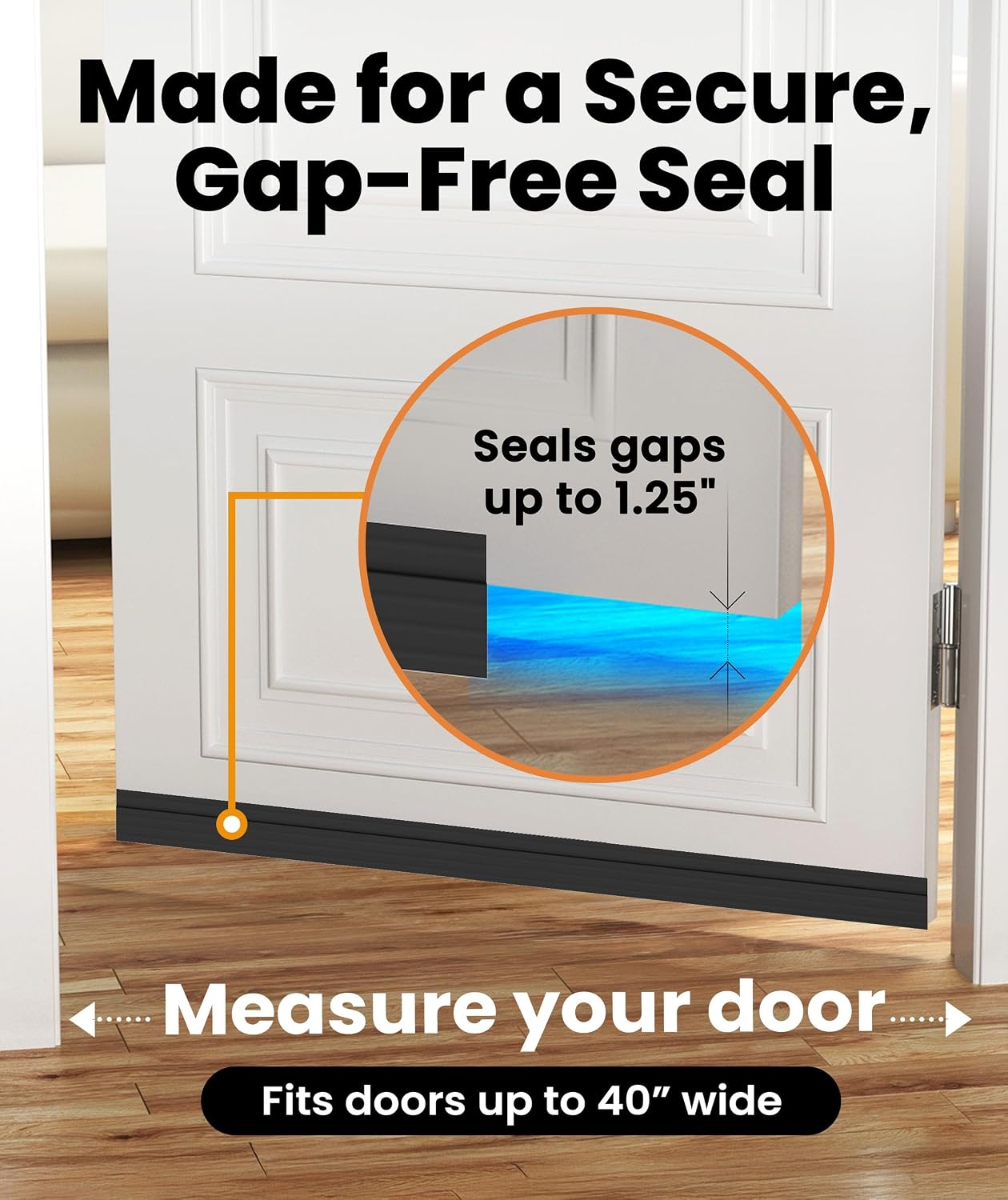 Everlasting Comfort (2 Pack) One-Sided Door Draft Stopper for Bottom of Doors - Premium Door Sweep, Quick Install Sound Proofing Strip Gap Filler, Noise Blocker for Home, Bedroom, Apartment - White