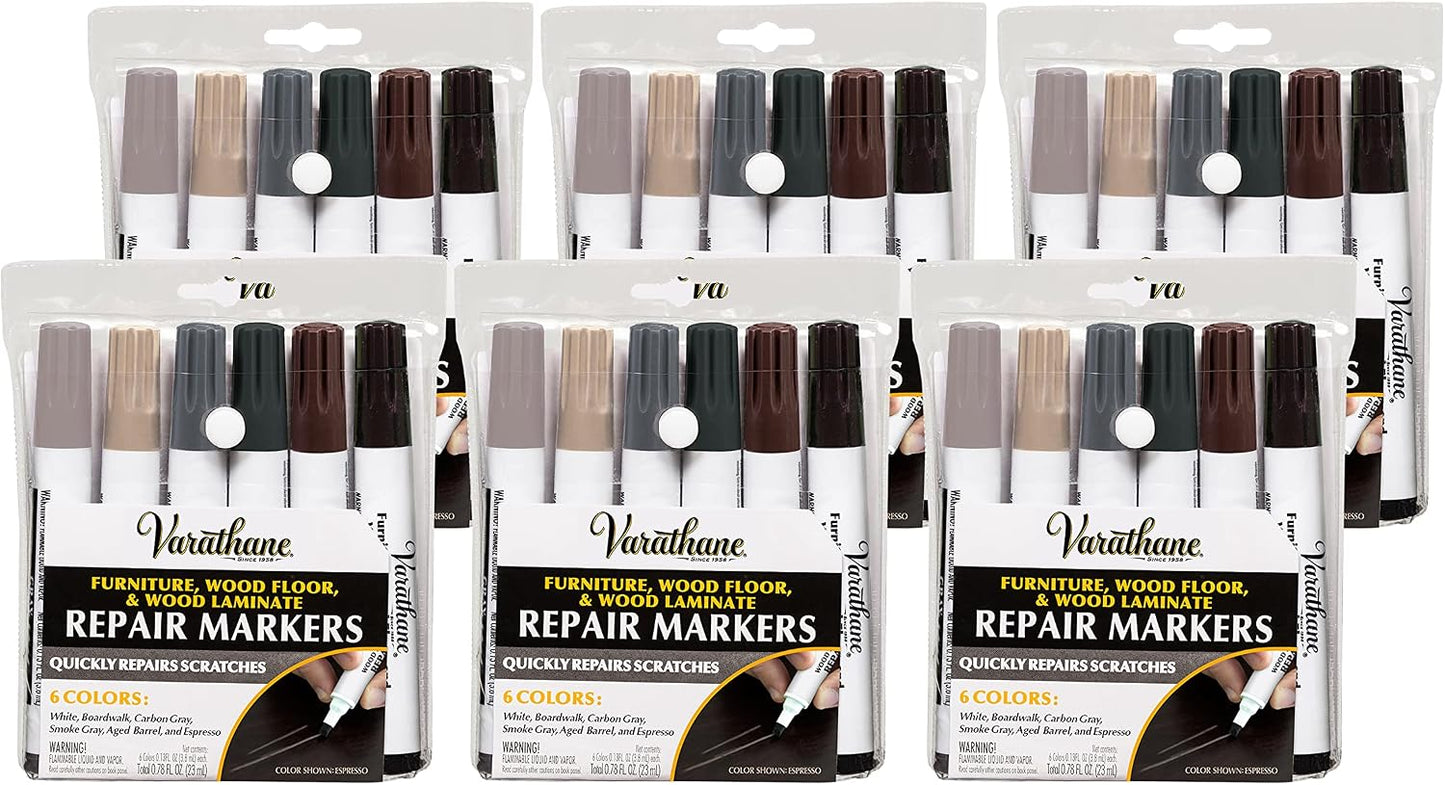 Varathane 347840 Wood Stain Repair Marker Kit, Assorted Warm Tones