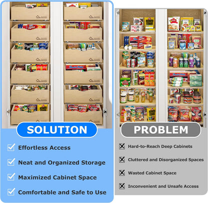 WelFurGeer Premium Birchwood Pull-Out Cabinet Drawers, 26" W x 21" D Pull Out Cabinet Organizer, Heavy-Duty Cabinet Organizer with Easy Installation, Space-Saving Pullout Drawer for Home & Kitchen