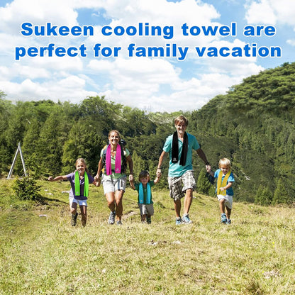 Sukeen 4 Pack Cooling Towels (40"x12") for Neck and Face Instant Cooling | Stay Cool in Hot Weather,Versatility,Soft,Breathable,Durability for Sports,Outdoor activities,Summer works in heat