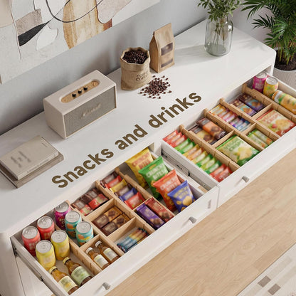 Bamboo Drawer Dividers, Expandable Kitchen Drawer Organizer | Include 6 Dividers, 6 Small Inserts and 6 Medium Inserts for Home, Office, Dressers