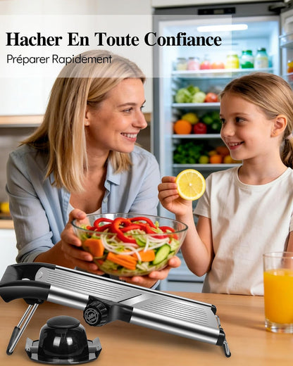 MASTERTOP Mandoline Slicer, 5 in 1 Mandoline Food Slicer, Dishwasher Safe | Stainless Steel Mandoline Slicer, Adjustable Vegetable Slicer for Fruit, Cheese, Send Cut Proof Gloves & Cleaning Brush