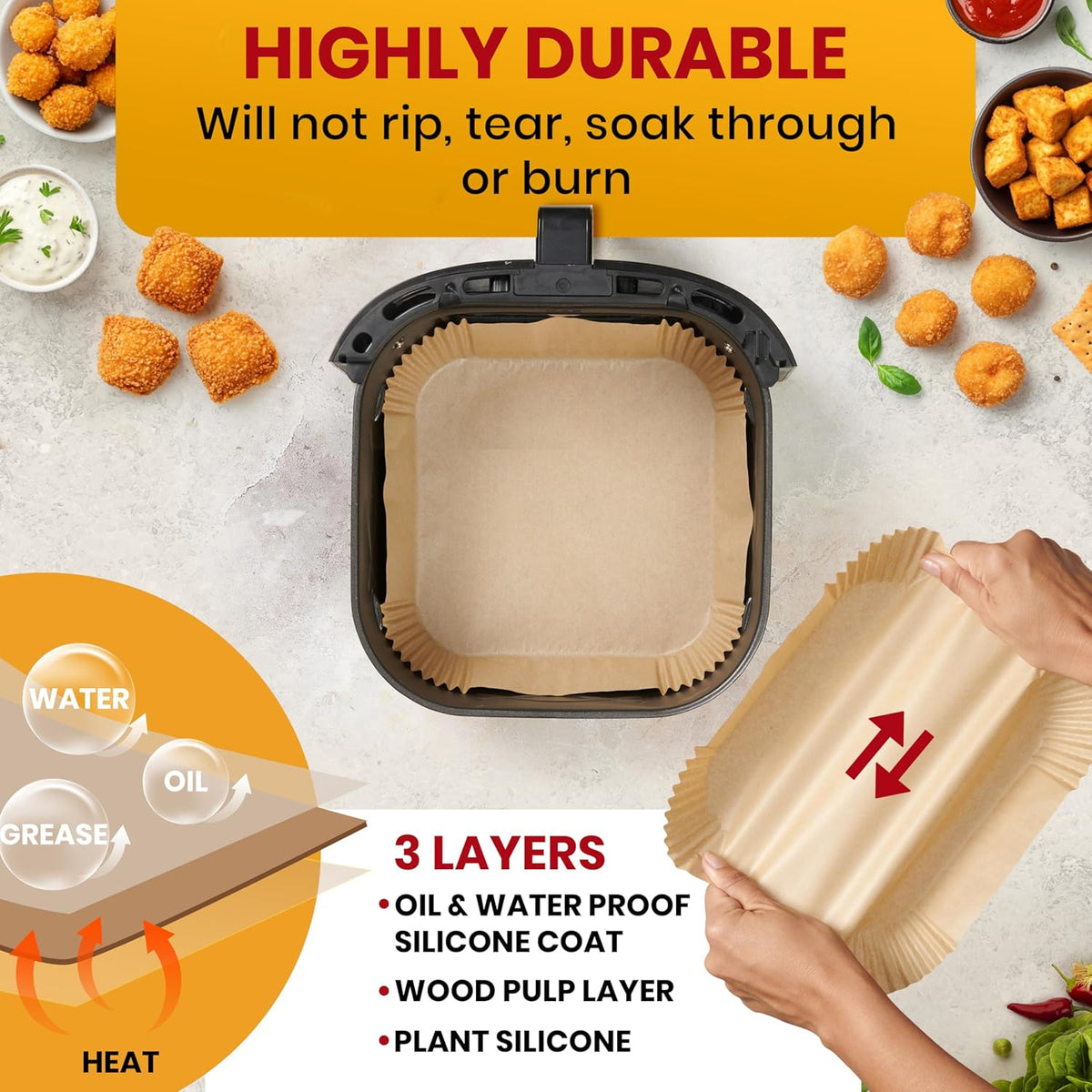 Air Fryer Paper Liners, Air Fryer Disposable Liners
