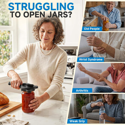 2026 Upgraded 4-in-1 Jar Opener - Adjustable Stainless Steel Lid Remover for Seniors & Arthritis Sufferers, Fits Kitchen Jars, Bottles & Cans Blue