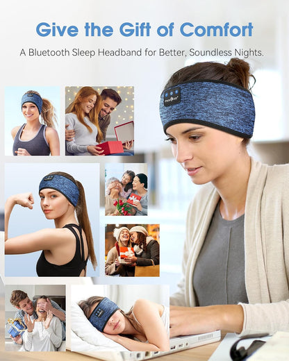 MUSICOZY Sleep Headphones Bluetooth Headband Headphones for Side Sleepers | Sleeping Headbands Wireless Sports Earphones Sweat Resistant Earbuds for Workout Running Cool Gadgets Unique Gifts for Women