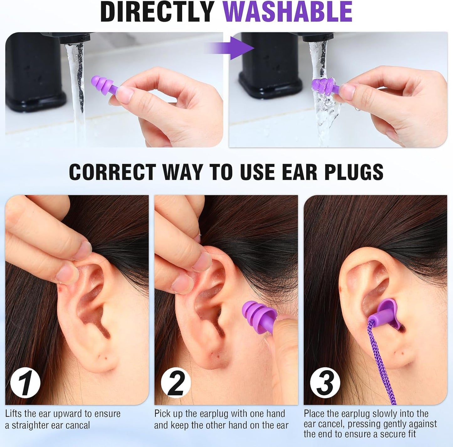 Tondiamo 200 Pairs Ear Plugs Reusable Silicone Earplugs with Cord Sleeping Individually Wrapped Hearing Protection Noise Cancelling Earplugs for Work Construction Shooting Sports(Fresh)