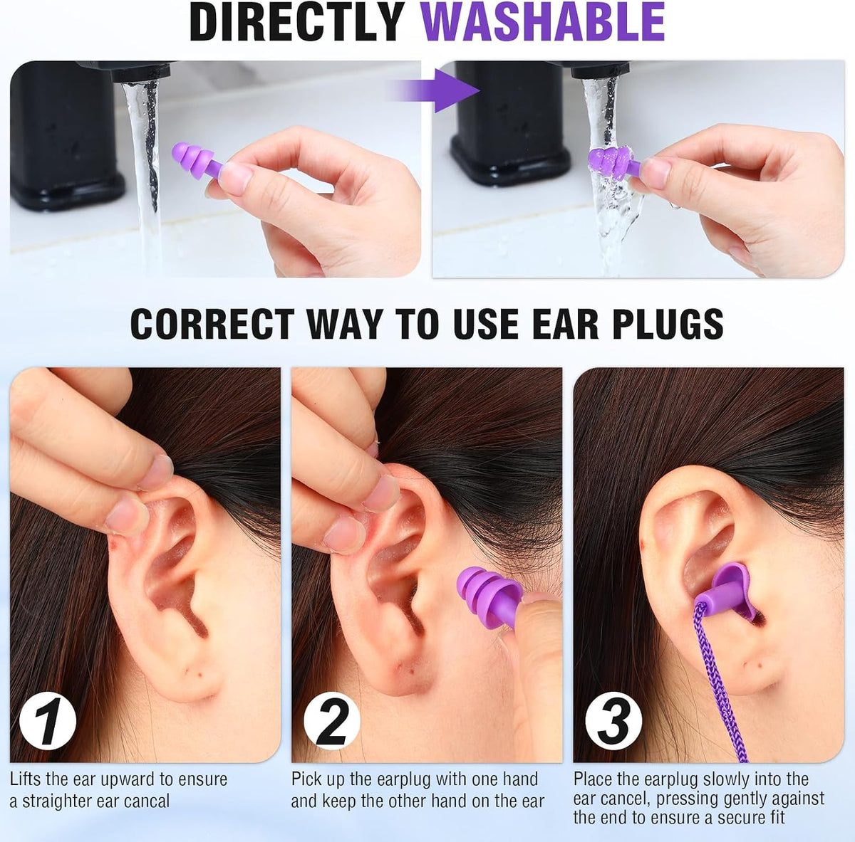 Tondiamo 200 Pairs Ear Plug Bulk with Cord Reusable Silicone, Fresh