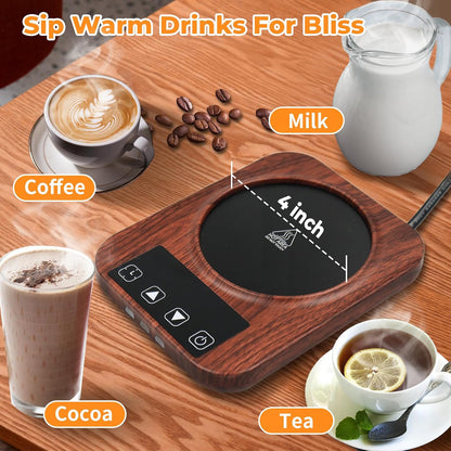 Coffee Mug Warmer, 9 Temp, 1-12H Timer Smart Electric, Auto Shut Off | Candle Warmer, Cup Warmer for Desk, Candle Warmer Plate Candle Melter, Heated Coffee Mug, Charging Coaster