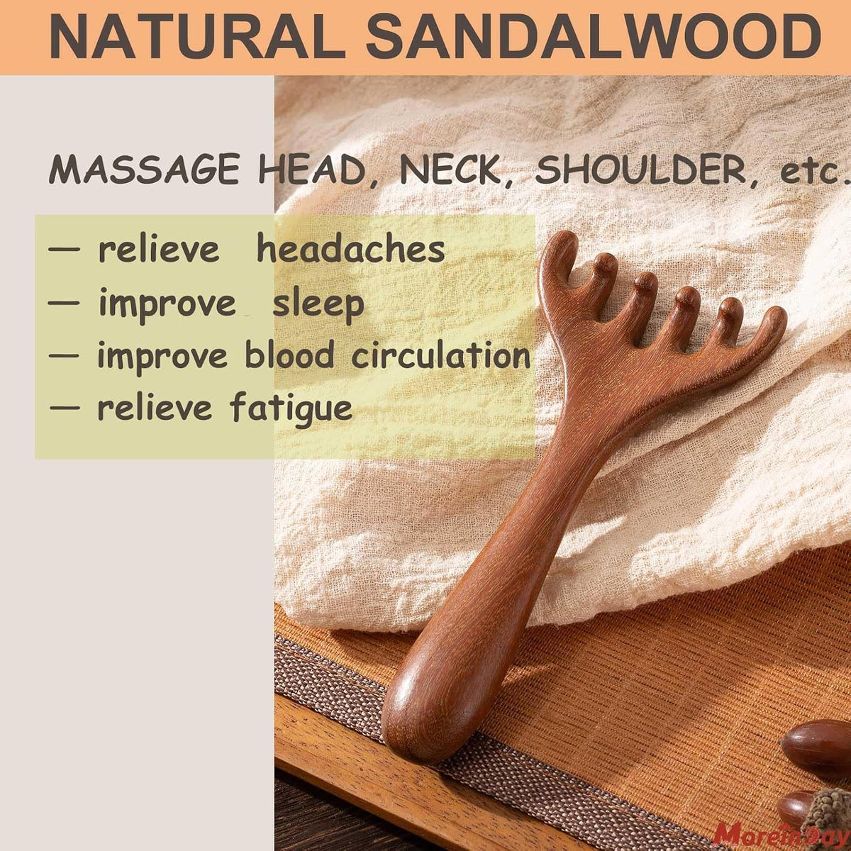 Head Massager Scalp, Wooden Scalp Massager, Foot Massage Tool