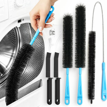 Holikme Dryer Vent Cleaner Kit 5P Flexible Snake Brush for Lint Removal‌ | Durable Nylon Bristles, Deep Reach Design, Cleans Hidden Gaps, Easy To Clean Store, Reusable Tool For Household Maintenance