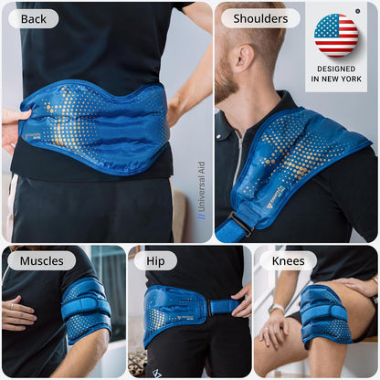 FIGHTECH Reusable Hot and Cold Gel Ice Pack - Back, Large 24 x 7, Adjustable