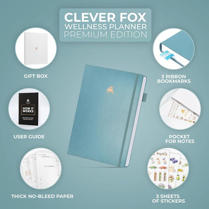 Clever Fox Wellness Journal Premium for Women, Workout & Food Light Pink