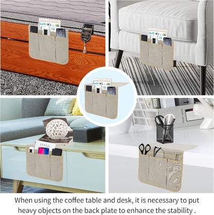 Bedside Caddy Bedside Storage Organizer Magazine Phone Tablet iPad Remote Holder, Organizer Caddy for Home College Dorm Bed, Sofa, Bunk Bed (Grey)