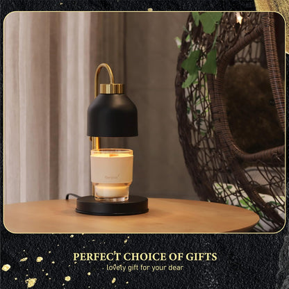 AIKUT Candle Warmer Lamp, with 2 Bulbs,Timer & Dimmer,Compatible with Large Yankee Candle Jars,3 Wick Candles,Height Adjustable Electric Top Melter,110-120v, (Black Marble)
