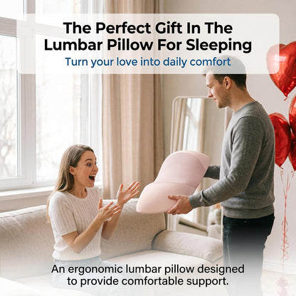 Lumbar Support Pillow for Sleeping,Premium Memory Foam Lower Back Pain Relief Bed Rest Support Pillows for Car Bed,Couch,Waist Support Care Cushion,Sleep Lumbar Pillow (Black Grey)