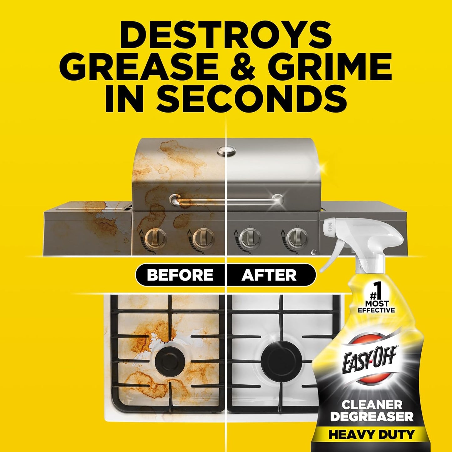 Easy-Off Heavy Duty Degreaser, Removes Grease & Grime, for Kitchen, Garage, Outdoor & More 32oz