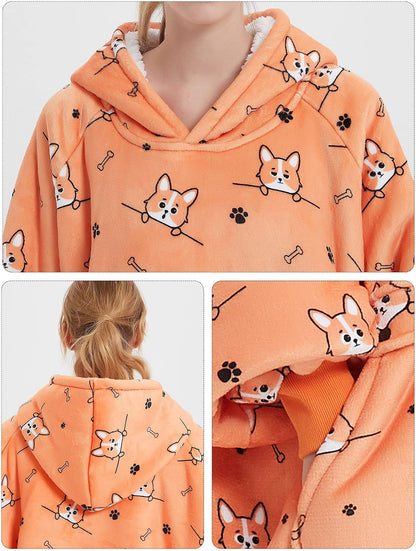 Wearable Blanket Hoodie for Adults With Pocket Strawberry Hoodie | Sherpa, Fuzzy Blanket Hoodie, Oversized Sweatshirt Blanket, Kangaroo Pouch, Cute Birthday Gifts for Sister, Cute Stuff