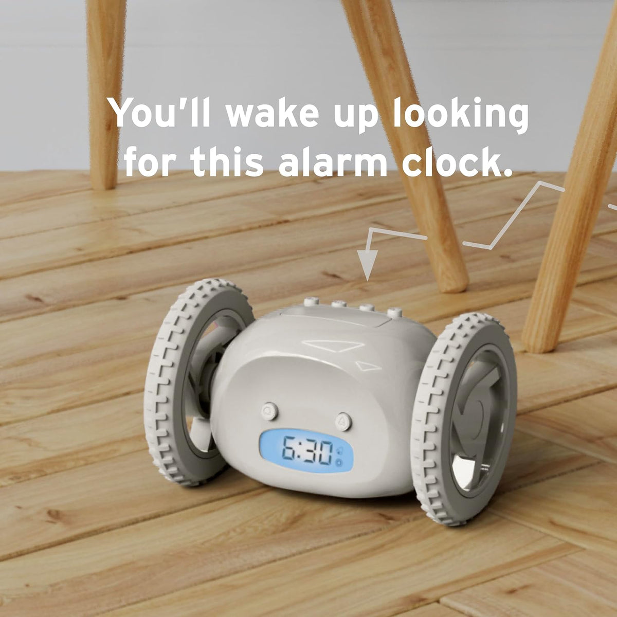 CLOCKY Alarm Clock on Wheels – Loud Rolling Alarm Clock for Heavy Sleepers