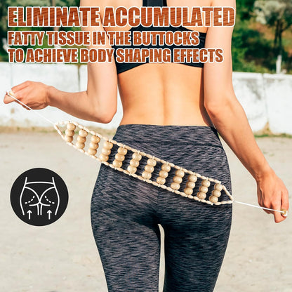 KintKita Wood Therapy Massage Tools,Back Wooden Massage Roller Rope Tool Maderoterapia Kit Professional Cellulite Massager for Body Shaping, Contouring,Back Neck Leg Muscle Relief