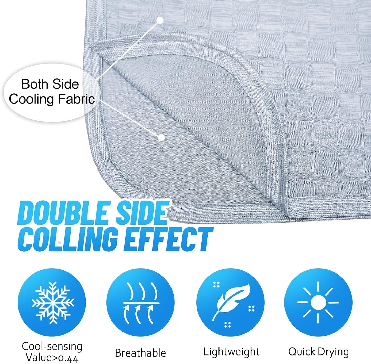 Ailemei Direct Cooling Thin Mattress Pad, King Size Mattress Topper for Hot Sleepers, Deep Pocket Fits 16" Mattresses, Fitted Sheets for Bed, Summer Cooling System, Gray, 76"x80"