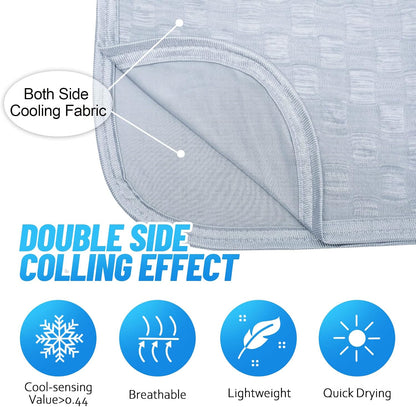 Ailemei Direct Cooling Thin Mattress Pad, King Size Mattress Topper for Hot Sleepers, Deep Pocket Fits 16" Mattresses, Fitted Sheets for Bed, Summer Cooling System, Gray, 76"x80"
