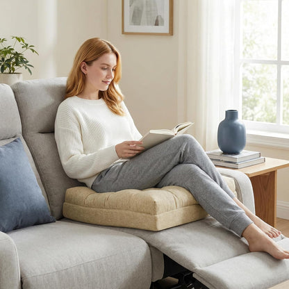 baibu Large Memory Foam Recliner Cushions for Elderly, 20x20x5 Inch Thick Dual-Layer Patent Design Non-Slip Recliner Seat Cushion for Couch for Easy to Stand Up & Reduce Hip & Lumbar Pain, Dark Grey