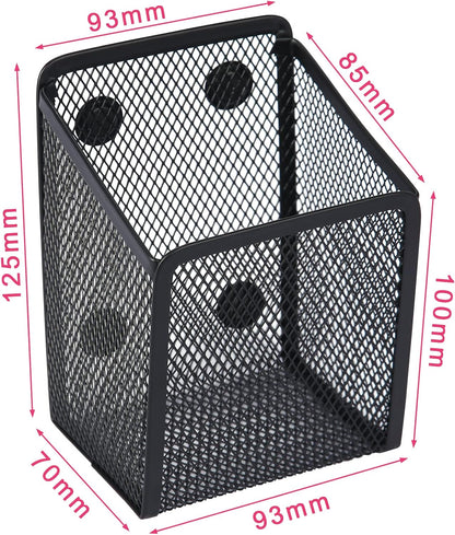 Magnetic Pencil Holder,Mesh Stainless Steel Pen Basket, Metal Writing Utensil Storage Organizer for Whiteboard,Blackboard,Kitchen, Locker, Home, or Office | Metal Writing Utensil Storage Organizer for Whiteboard,Blackboard,Kitchen, Locker, Home, or Office