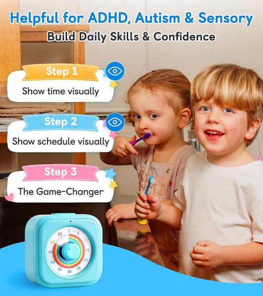 2-in-1 Visual Timer & Magnetic Visual Schedule for Kids