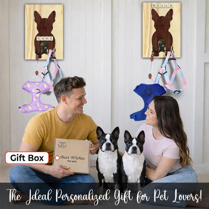 Dog Leash Holder Wall Mount, Pet Harness Hanger with Scrabble Letters, Dog Collar Organizer for Entryway, Memorial Cat Leash Holder for Wall, Pet Loss Gifts, Keepsake, Home Decor PF212-NAT