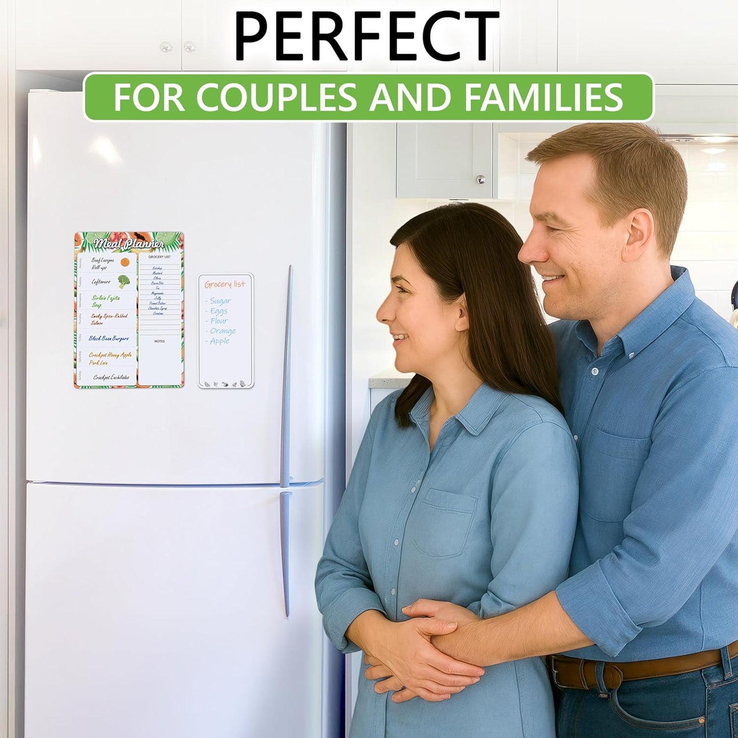 Dry Erase Magnetic Meal Planner for Refrigerator A4 (8.5x12 inch) - Magnet Weekly Menu Board for Fridge - Magnetic Menu White Board - Fridge Meal Planner Magnet - Dinner Meal Planner Dry Erase Board