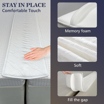 Asatdd Bed Bridge Twin Size to King Size Bed | Waterproof Bed Split Filler, Twin Size to King Size Bed Converter, 75" x 12"