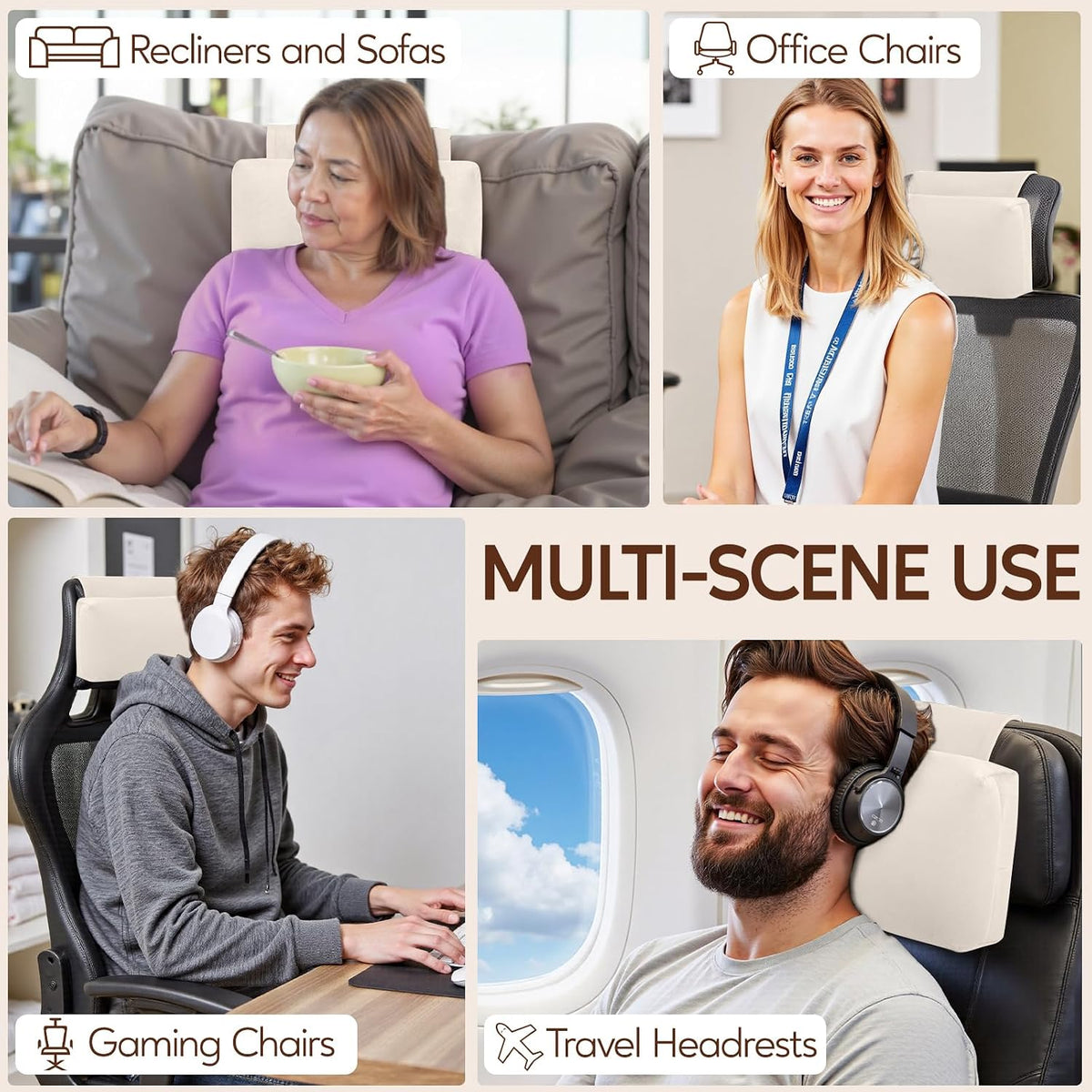 Neck Pillow for Recliner Chair, Adjustable Recliner Pillow for Headrest